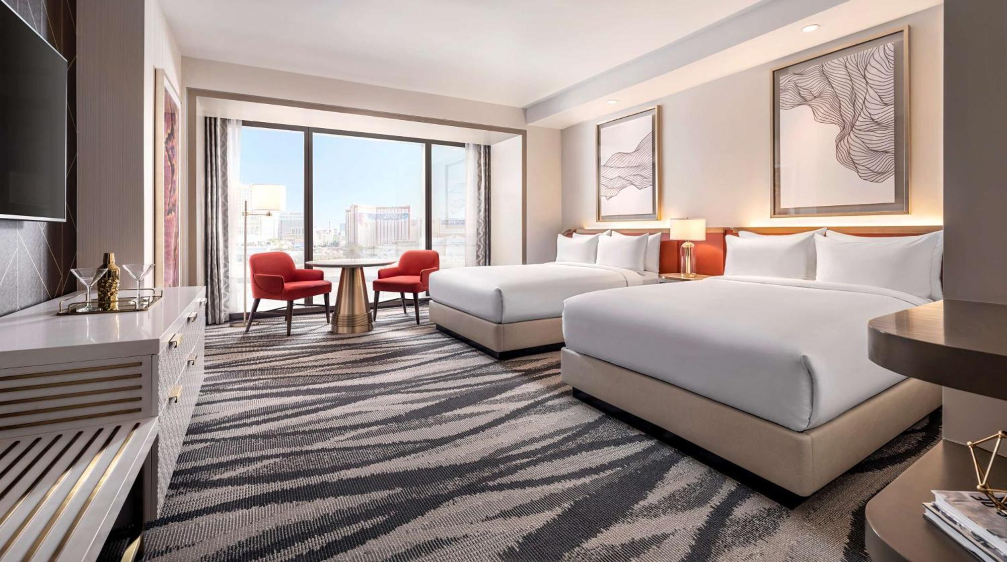 Conrad Las Vegas At Resorts World Kültér fotó A guest room at the Hilton Las Vegas